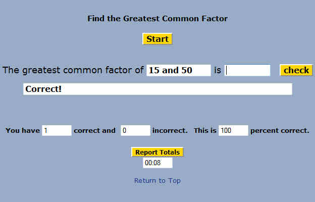 greatest common factor math is fun
